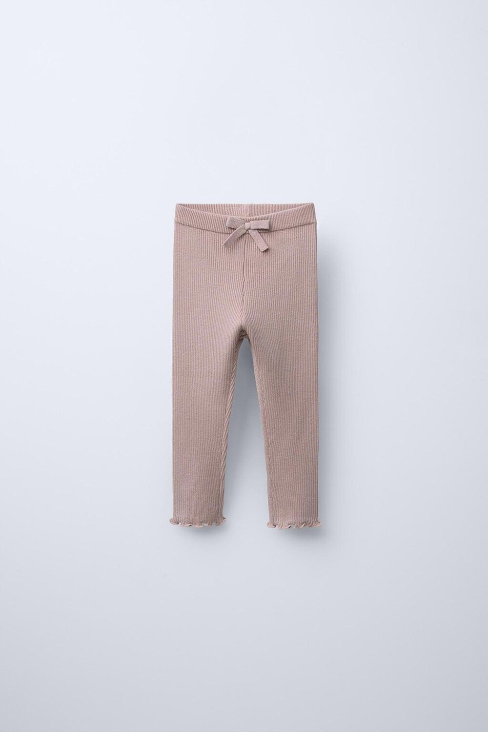 

Леггинсы в рубчик однотонные ZARA, бежево-розовый