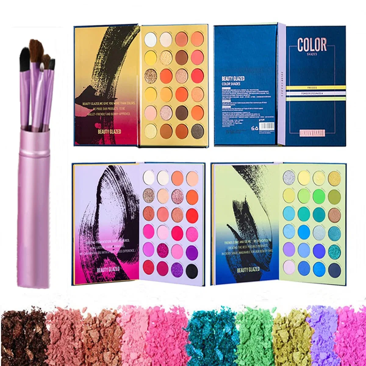 Набор для макияжа: палетка теней для век на 72 цвета с 5 кистями Beauty Searcher, 72 Colours