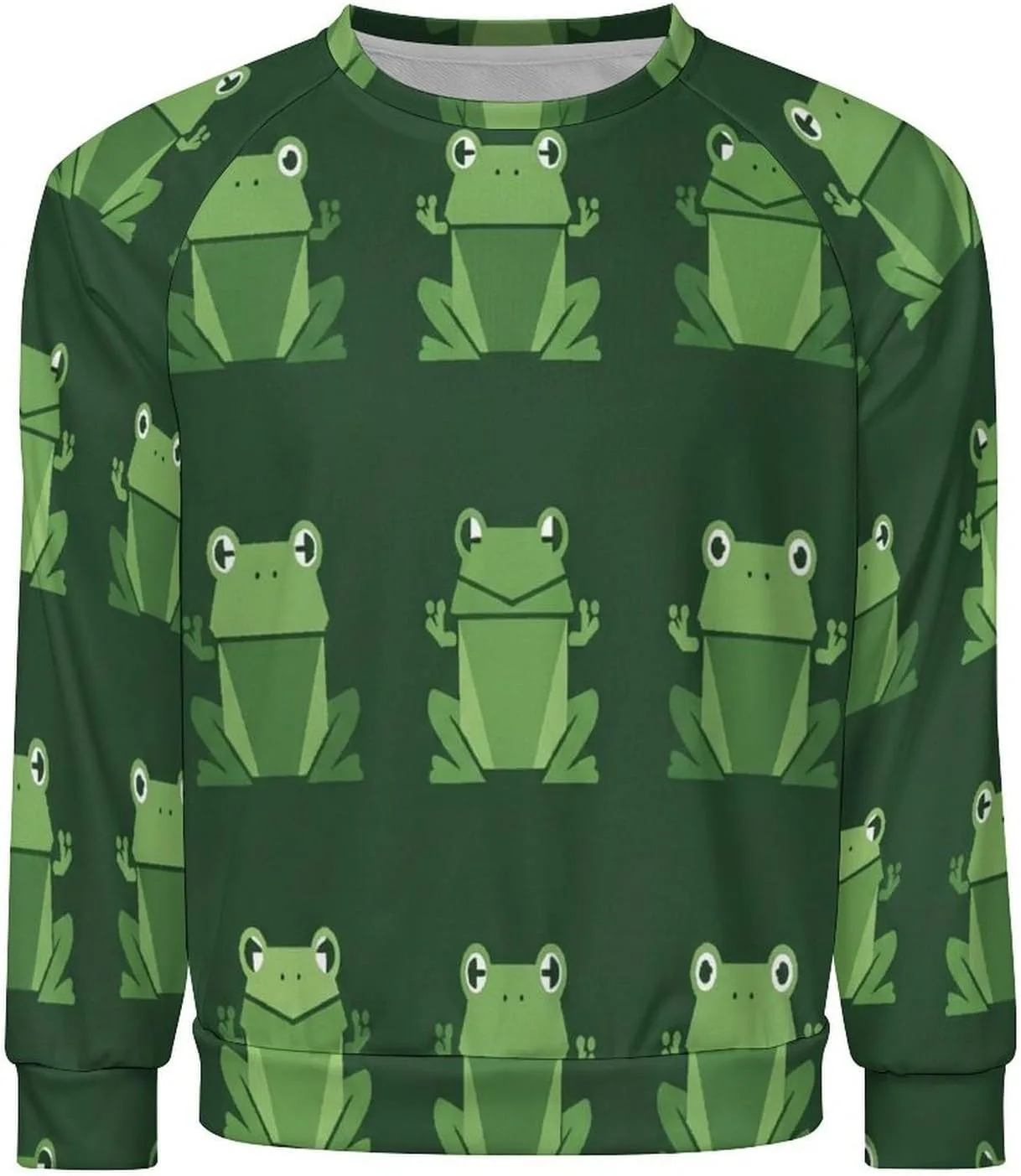 Толстовка с принтом Cartoon Crocodile, Crewneck Pullover для мужчин (Big & Tall) — фото 4