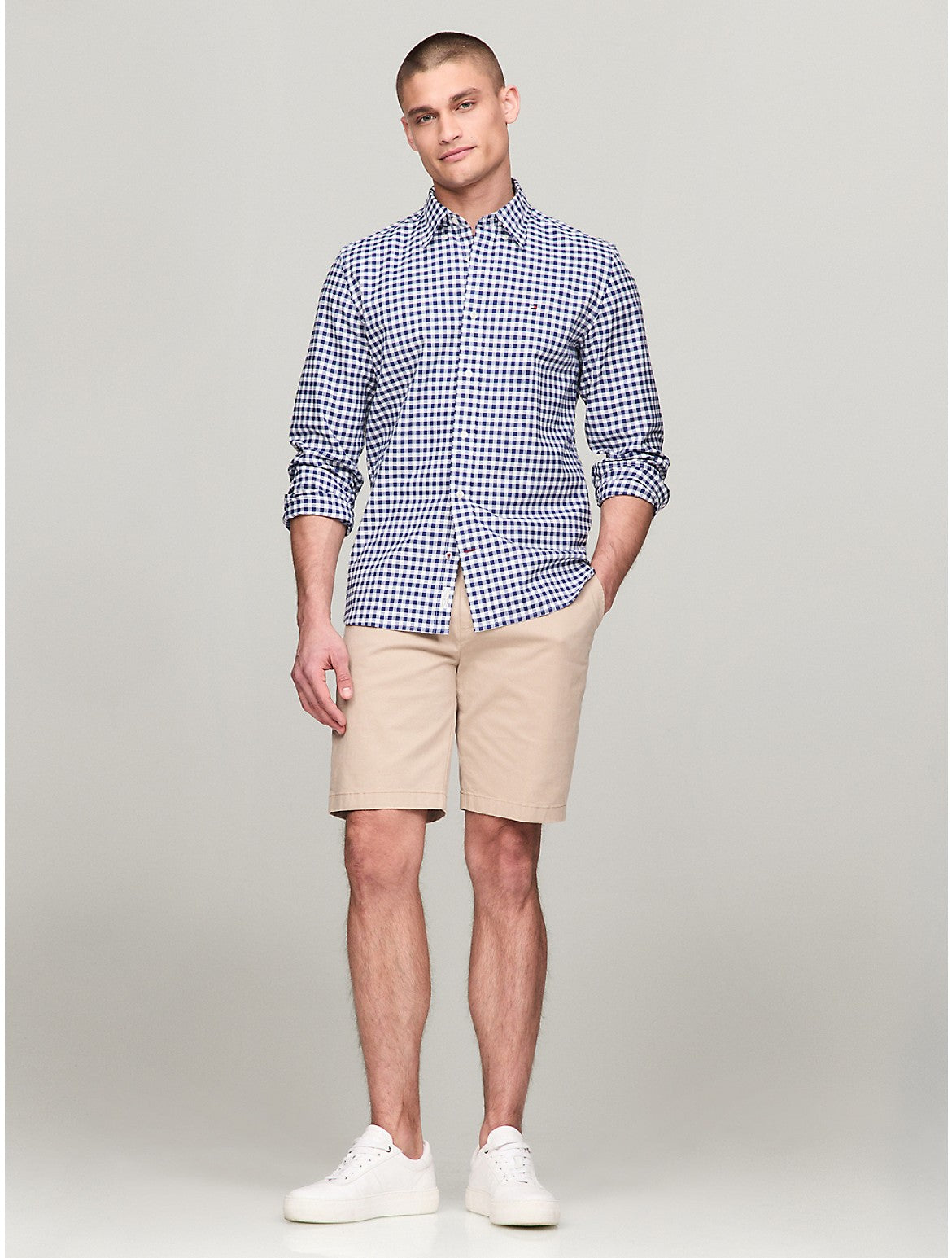 Мужская рубашка Tommy Hilfiger Gingham Regular Fit Oxford, цвет navy/optic white — фото 2