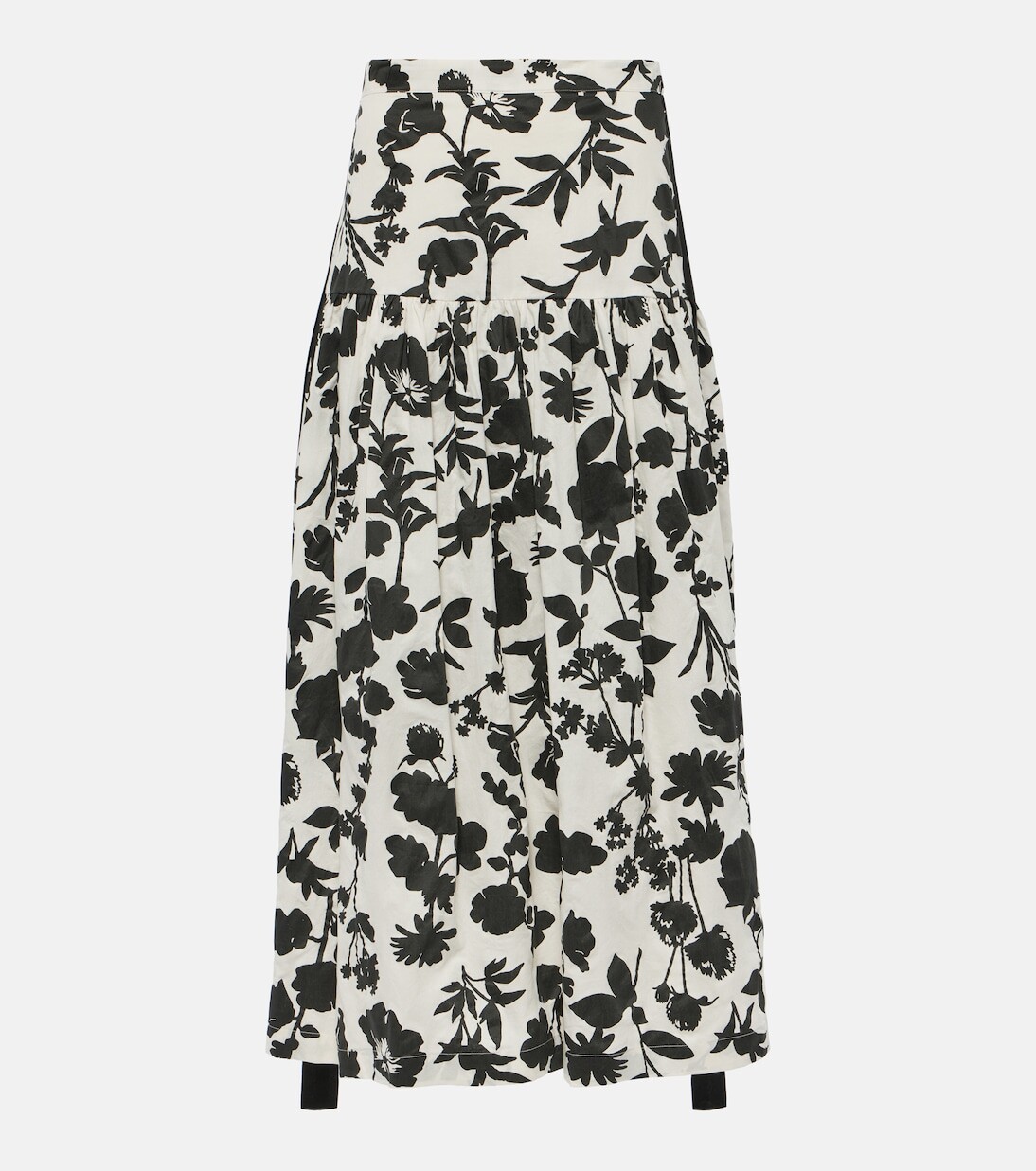 

Хлопковая юбка макси udente с цветочным принтом Max Mara, белый