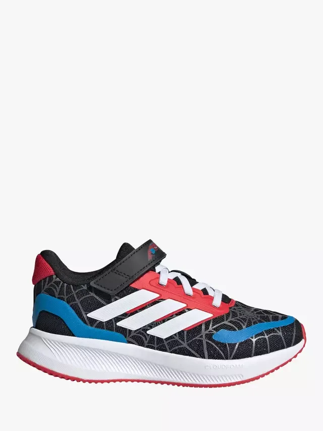 Детские кроссовки Runfalcon Spider-Man с ремешком сверху, черные/разноцветные adidas