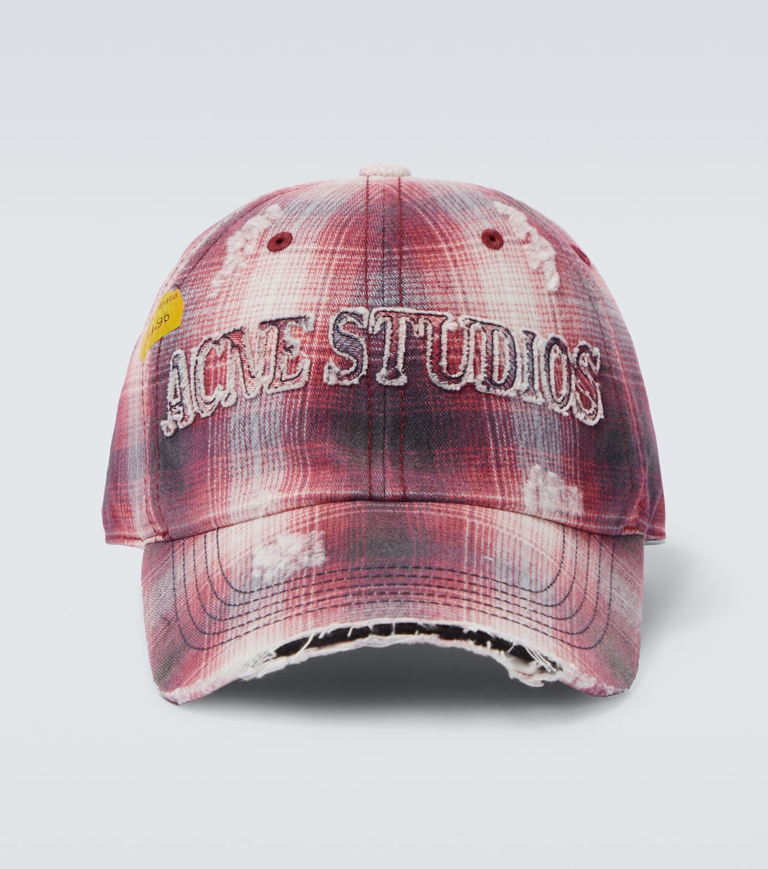 

Бейсболка из потертой клетчатой ткани Acne Studios, Red/Blue