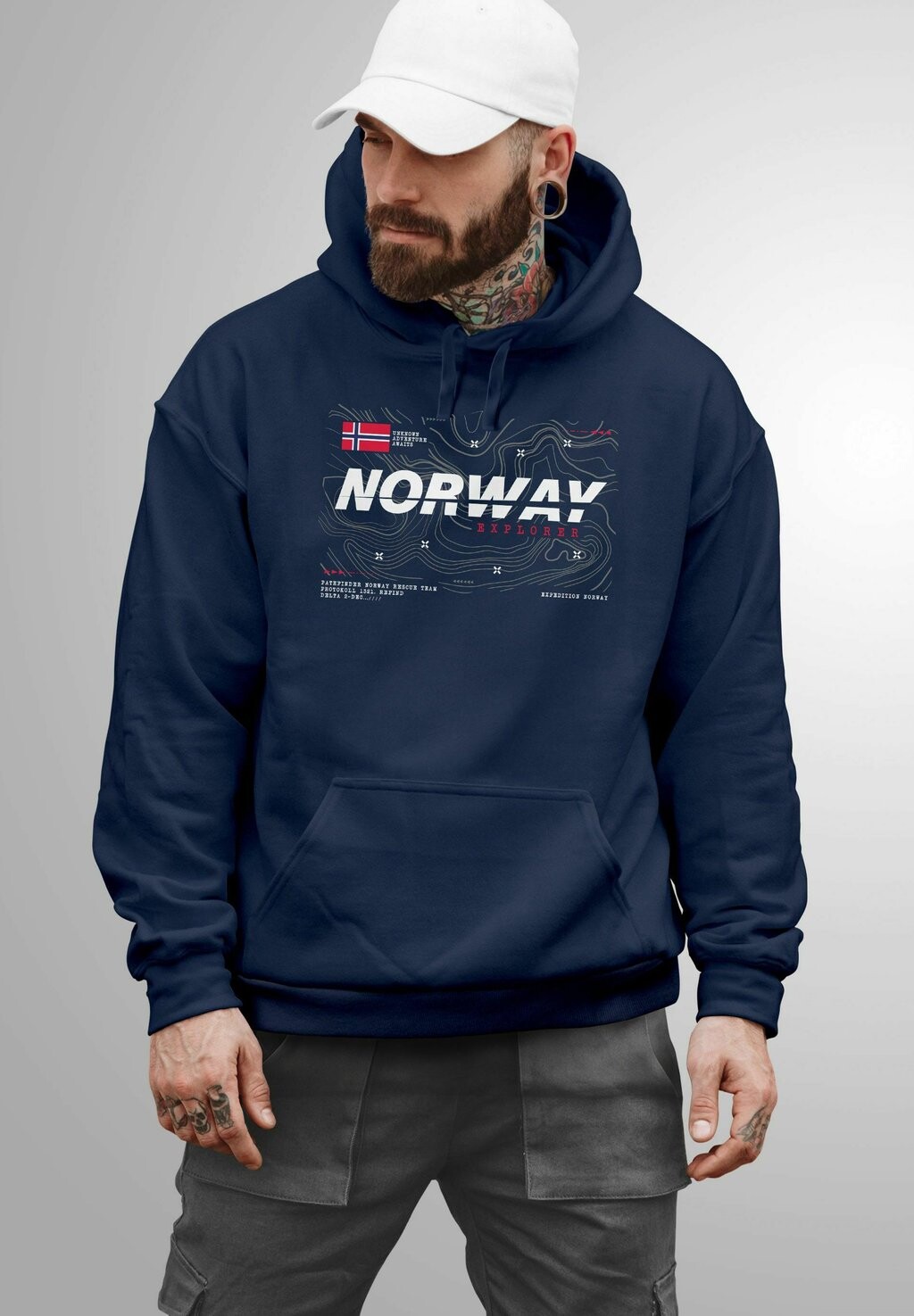 

Толстовка с капюшоном NORWAY EXPLORER SCANDINAVIAN Neverless, темно-синий