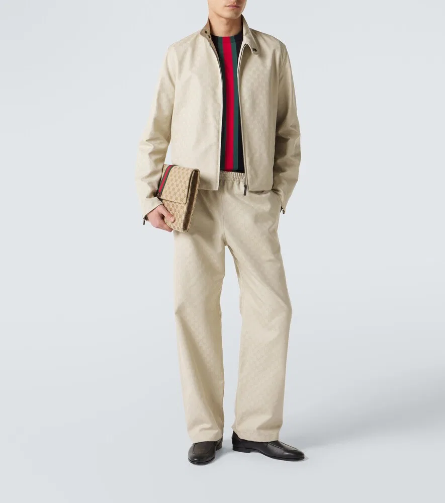 Куртка Gucci GG Canvas, хлопковая, бежевый — фото 3