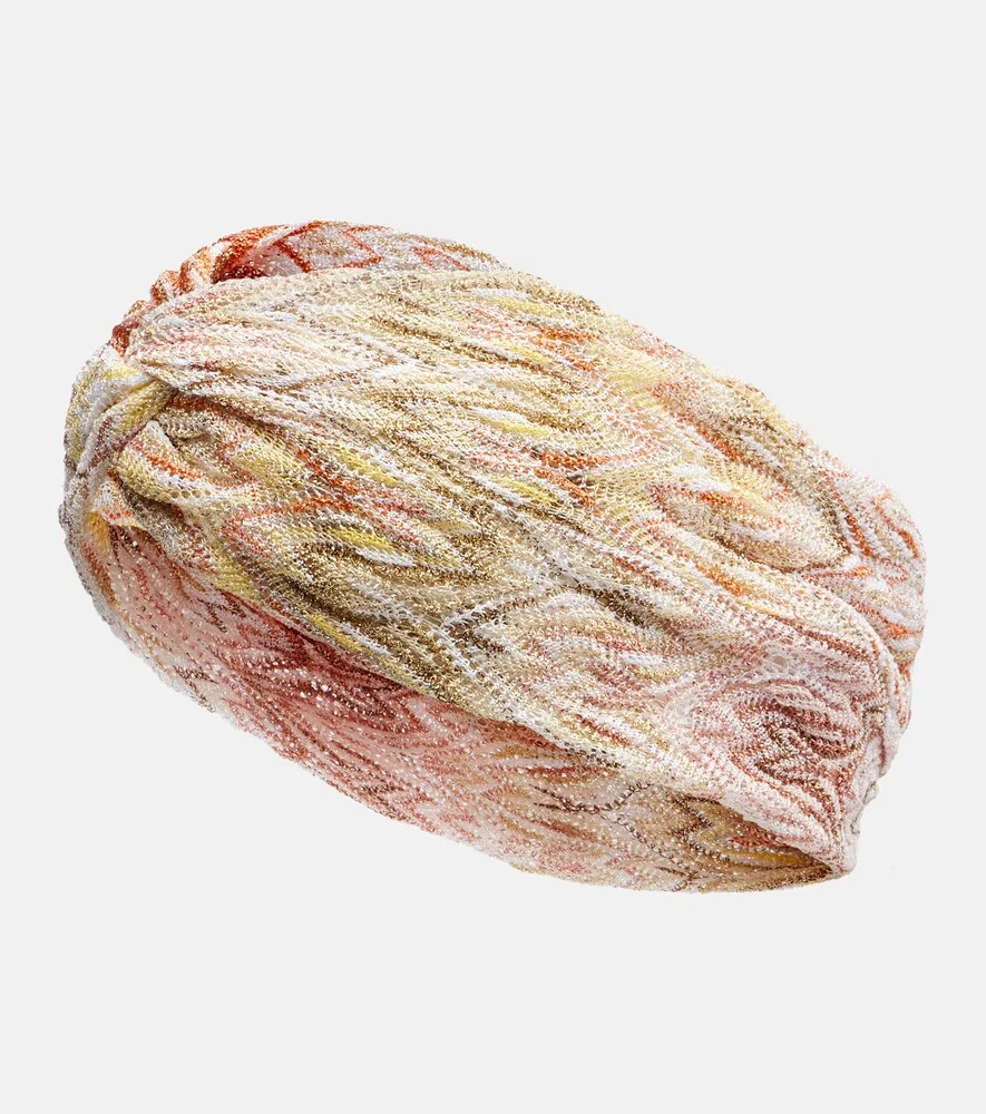Повязка на голову с зигзагообразным узором из парчи Missoni, мультиколор