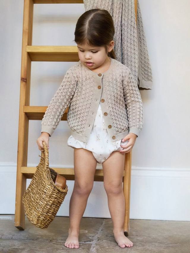 

Детский кардиган из хлопка в стиле петель The Little Tailor, Fawn