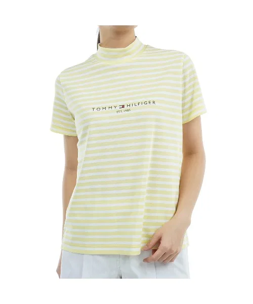 Футболка с логотипом Tommy Hilfiger, короткий рукав, хлопок, желтая