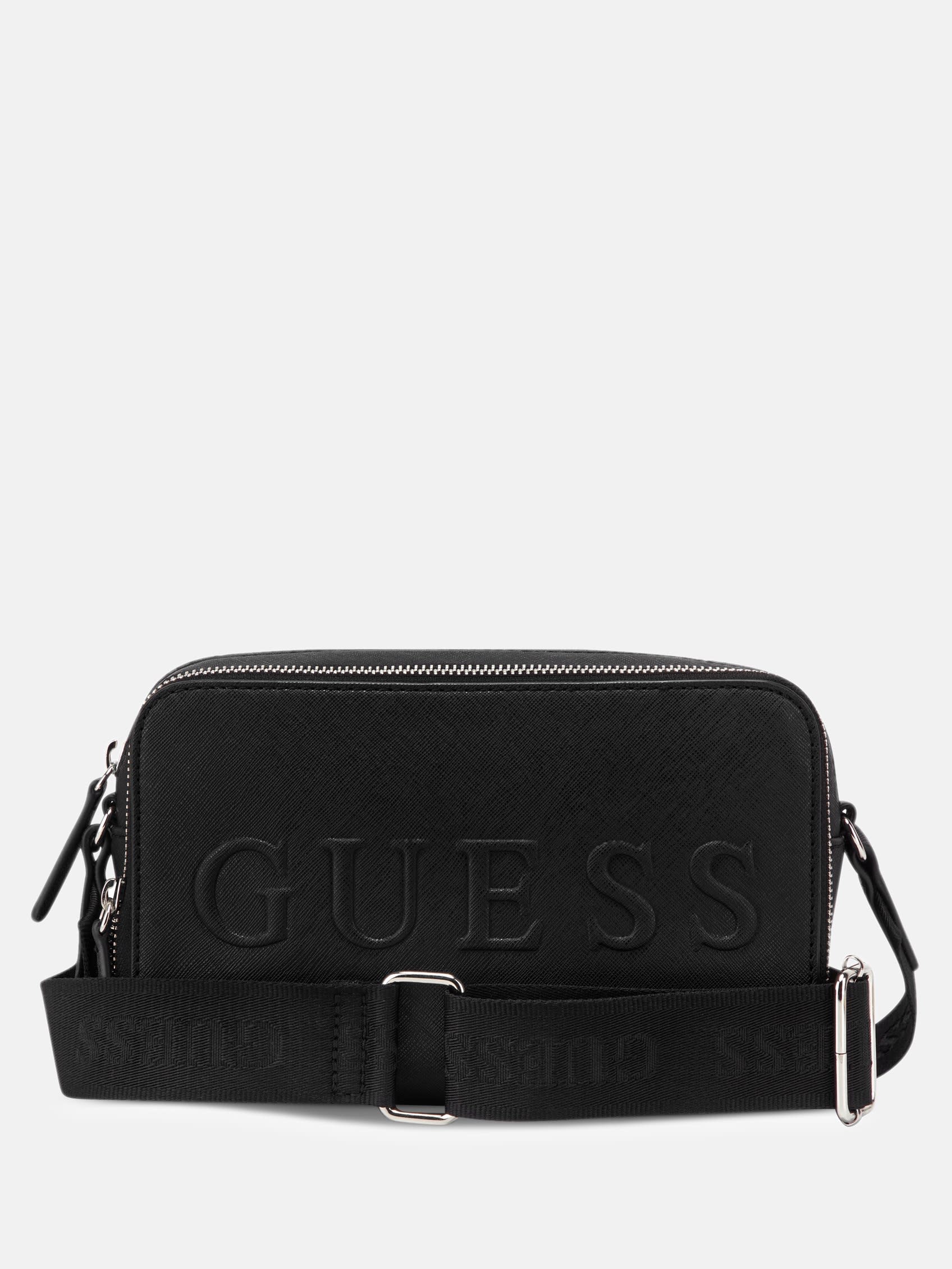 

Сумка через плечо Haddington Mini с двойной молнией Guess Factory, черный