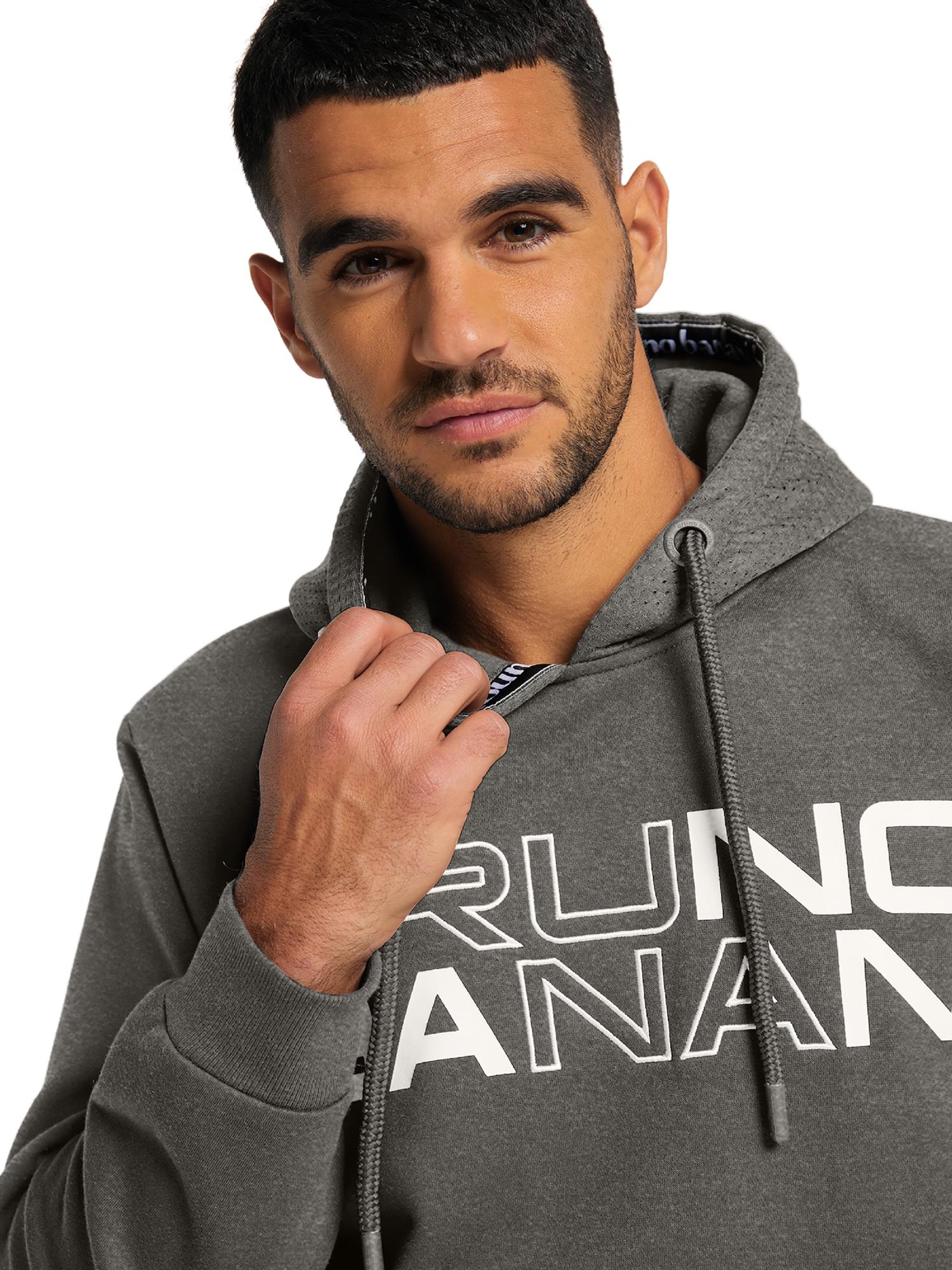 

Толстовка Bruno Banani Hoodie ohne Reißverschluss BROOKS, цвет Anthrazit/Melange