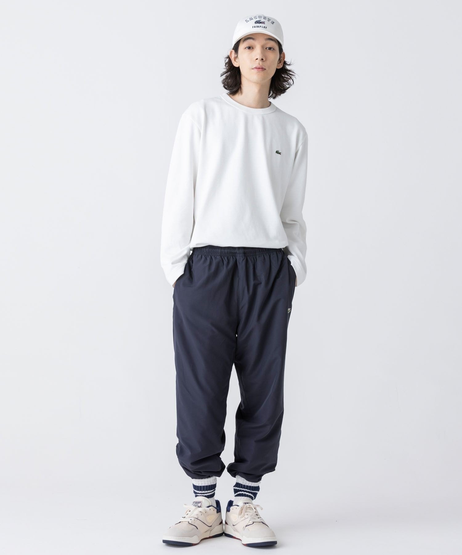 Футболка LACOSTE Classic Pique, длинные рукава, белая — фото 2