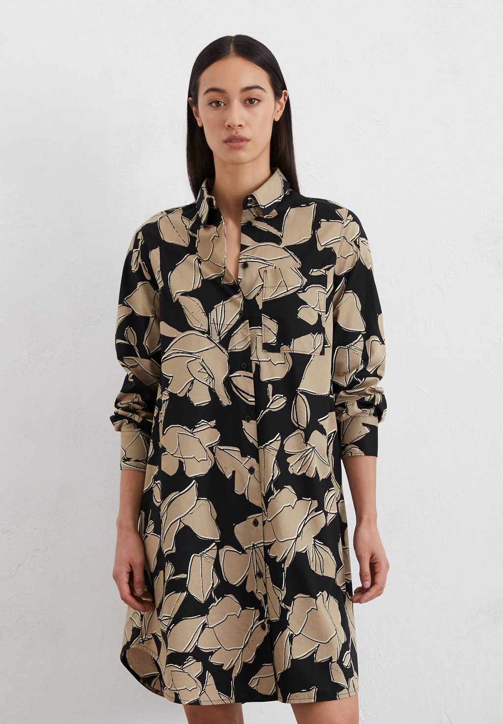 

Платье-рубашка A LINE DETAILS LONG SLEEVE PRINTED Marc O'Polo, черный