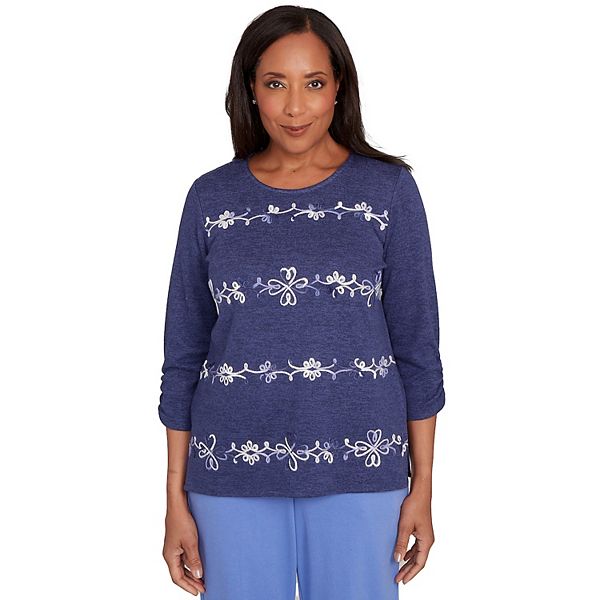 

Женский топ с вышивкой и рукавами-фонариками Alfred Dunner