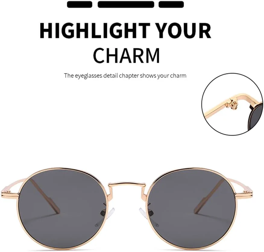 

Винтажные круглые солнцезащитные очки, модные женские и мужские солнцезащитные очки с градиентным переходом цвета, ретро-очки из сплава KTUCN, Golden Grey