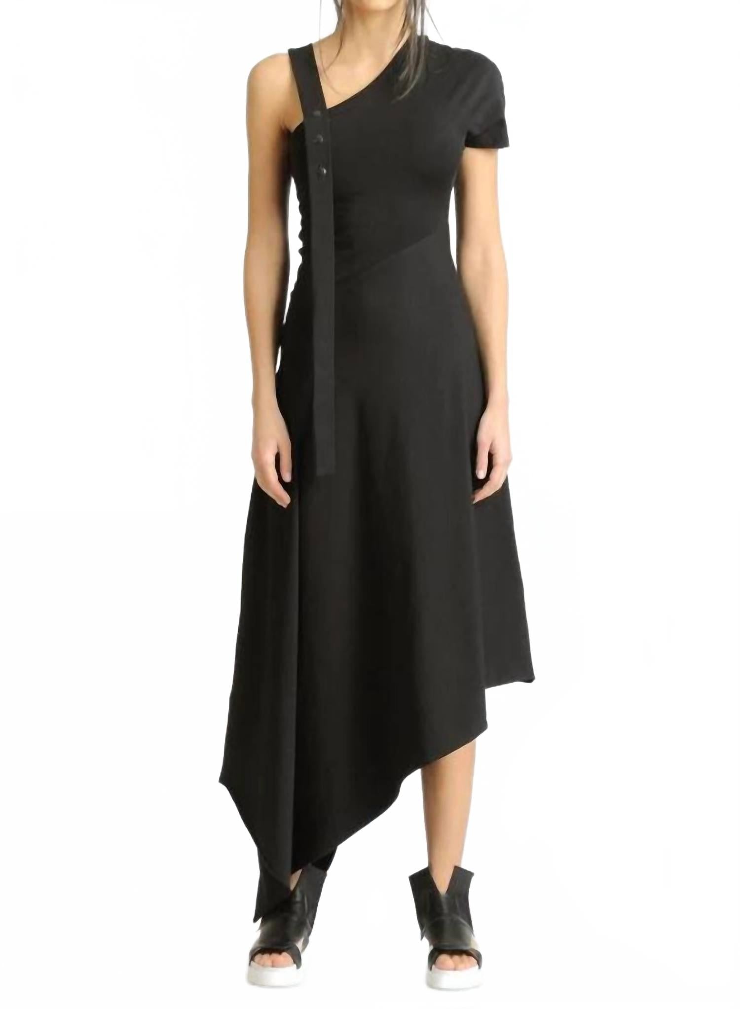 

Асимметричное платье миди на одно плечо черного цвета Metamorfosi, черный