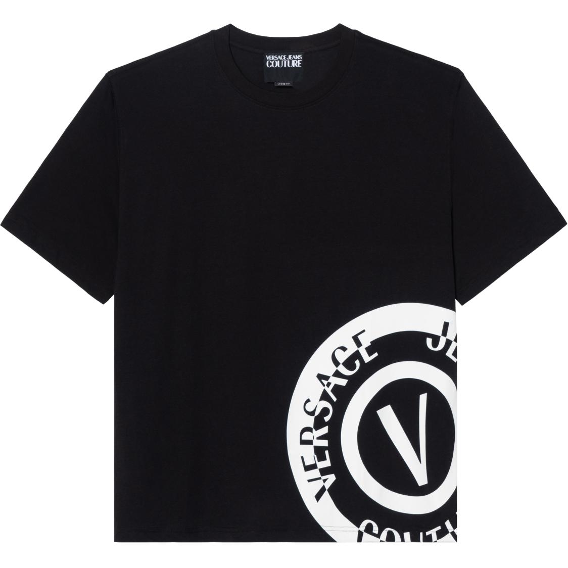 

Футболка из хлопка с логотипом VERSACE JEANS COUTURE, черный