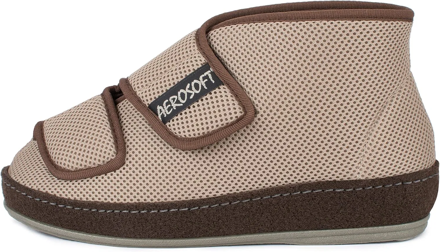 Тапочки Aerosoft Velcro 6062-4P, женские и мужские, широкие, GH, нескользящие, Taupe — фото 2
