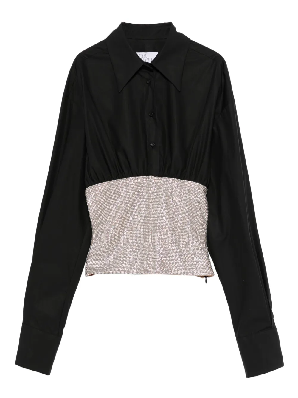 

Рубашка с длинными рукавами и кристаллами Giuseppe Di Morabito, черный