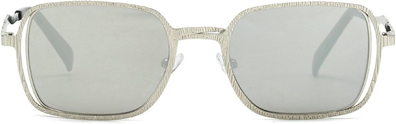 

Willochra Классические модные квадратные черные солнцезащитные очки для женщин в стиле ретро, ​​многоугольные, панк, трендовые мужские металлические прямоугольные очки UV400, C7