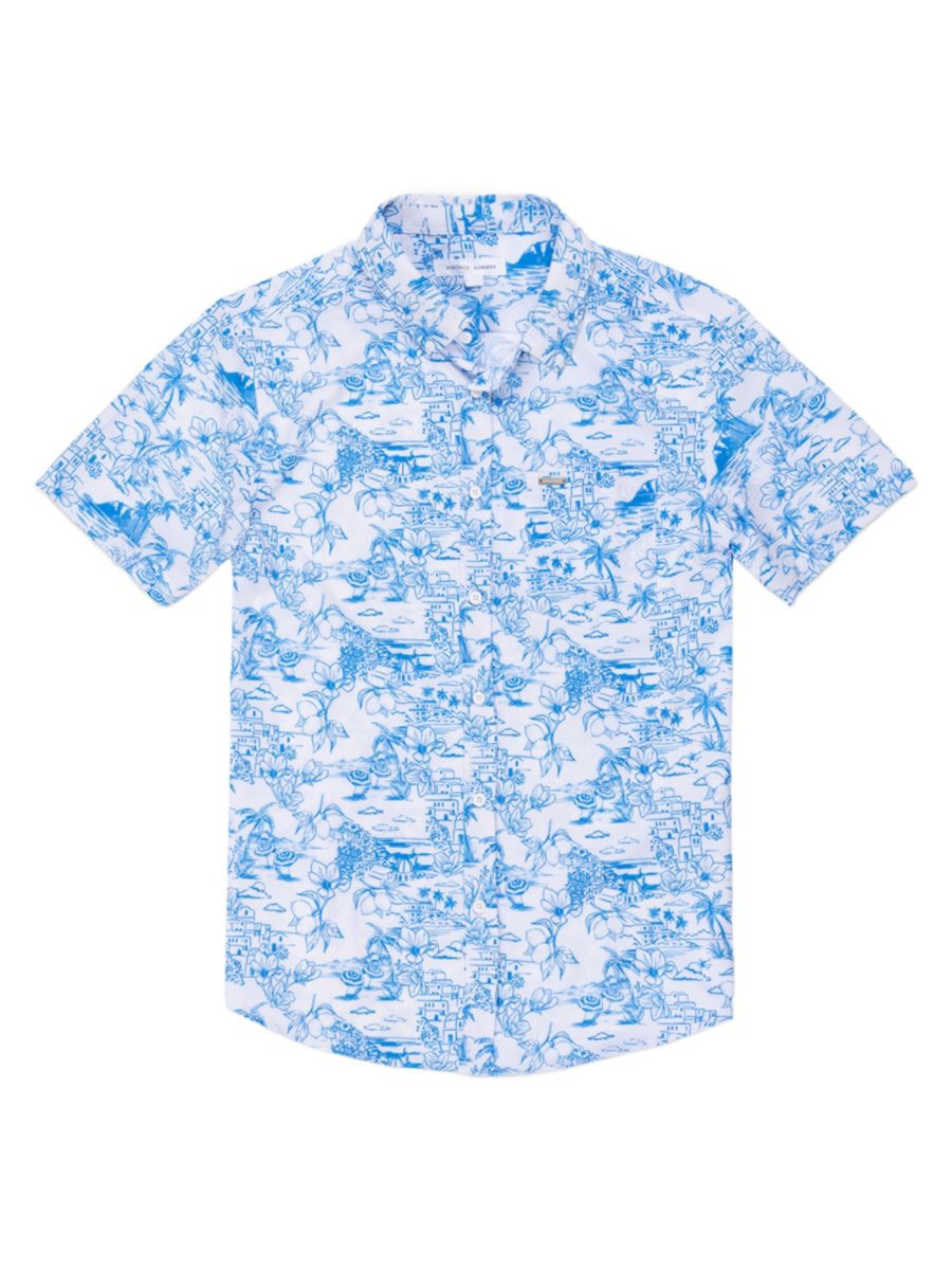 

Рубашка, растягивающаяся в 4 стороны Vintage Summer, синий