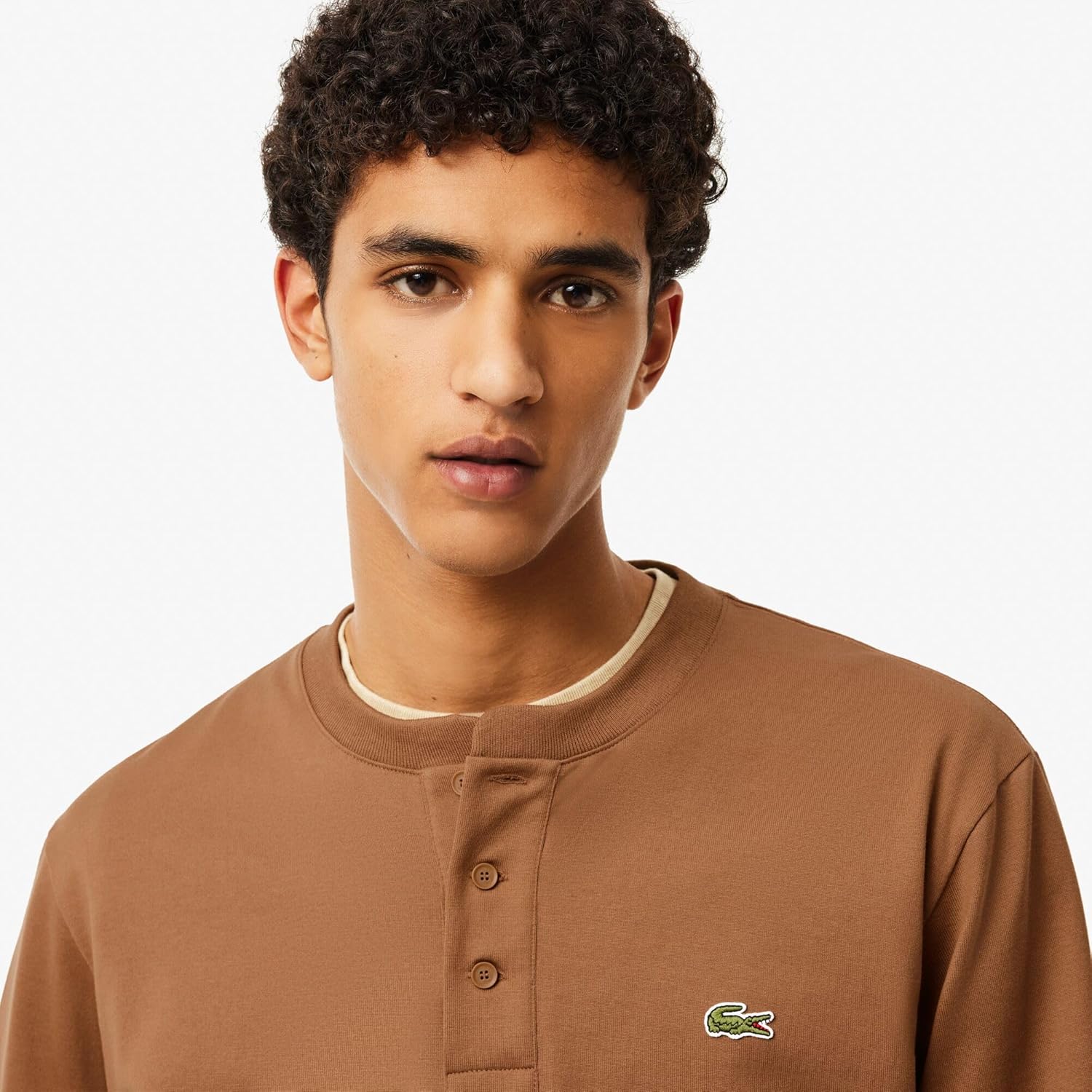 Мужская футболка Lacoste из хлопкового джерси с длинными рукавами, Cookie — фото 2