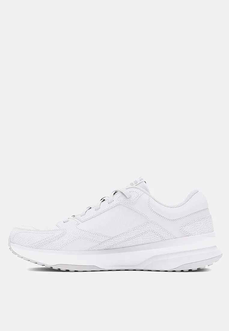 Кроссовки мужские, кожаные, Edge Leather Training Shoes Under Armour, белый/серый — фото 3