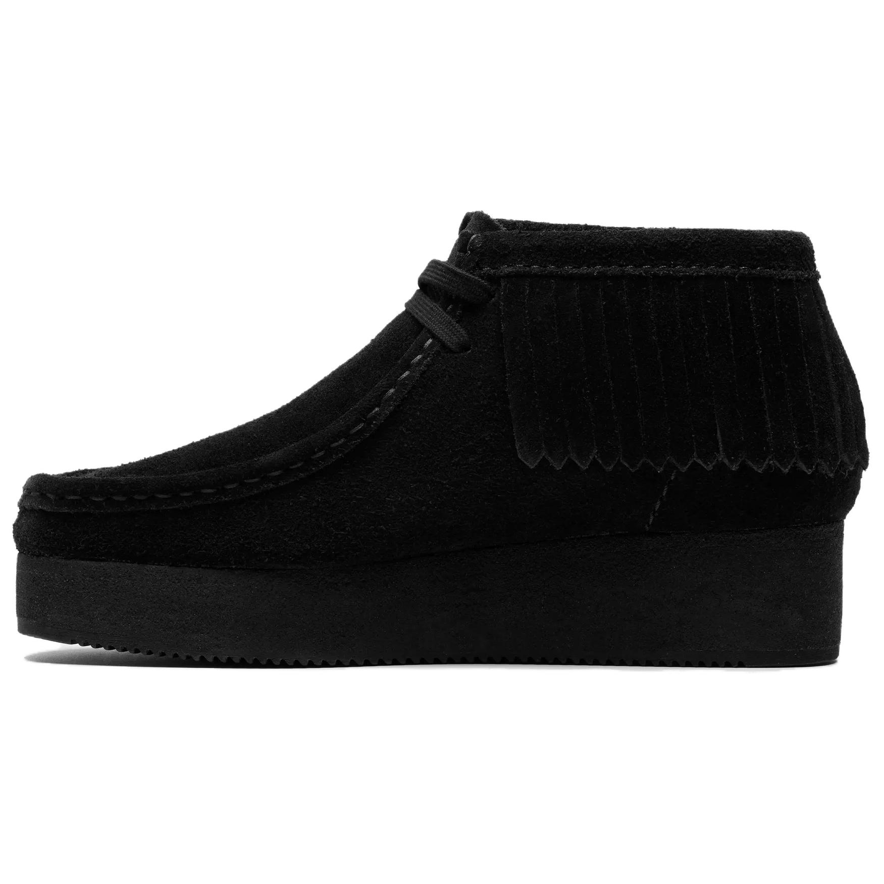 Clarks Женские черные ботильоны Wallabee Wedge Fringe Ankle Boots