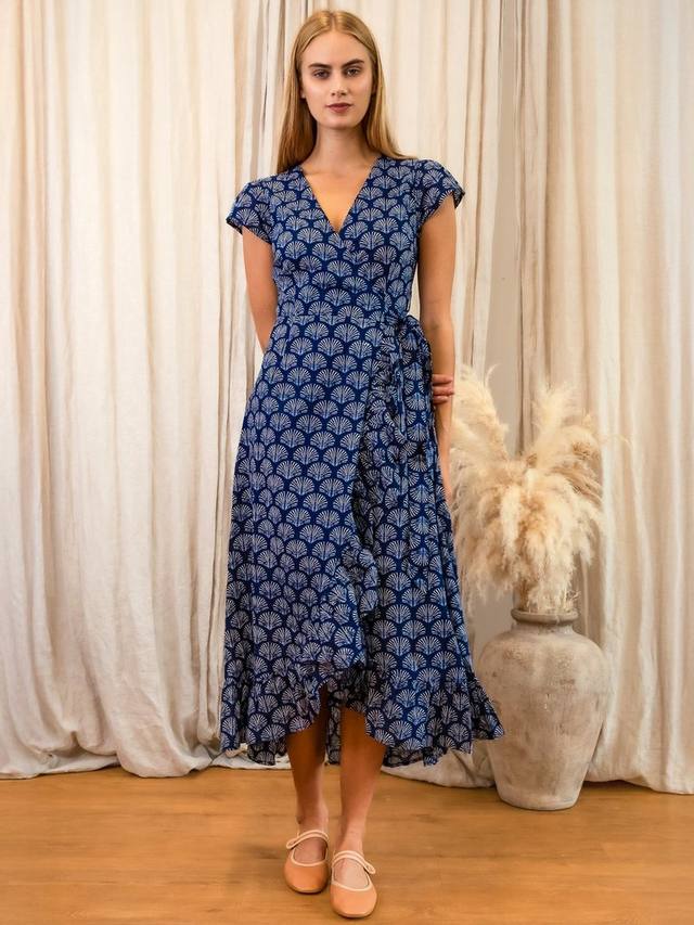 

Деми геометрическое платье с запахом Aspiga, Navy
