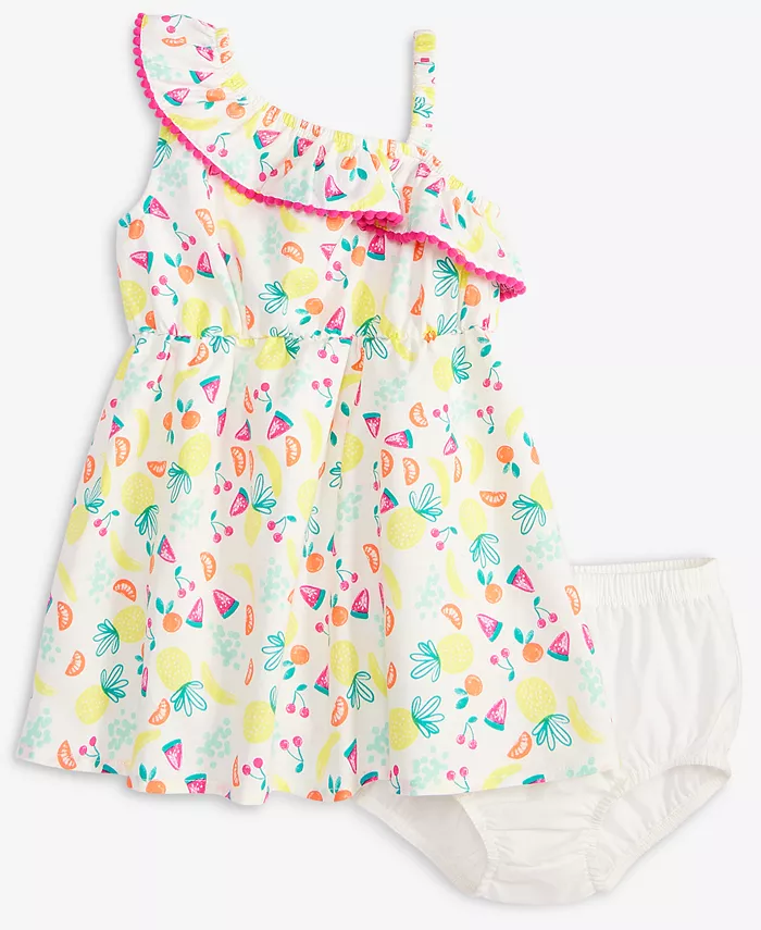 

Платье и блумеры для девочки с принтом "Fruit Toss", комплект из 2 предметов First Impressions, белый