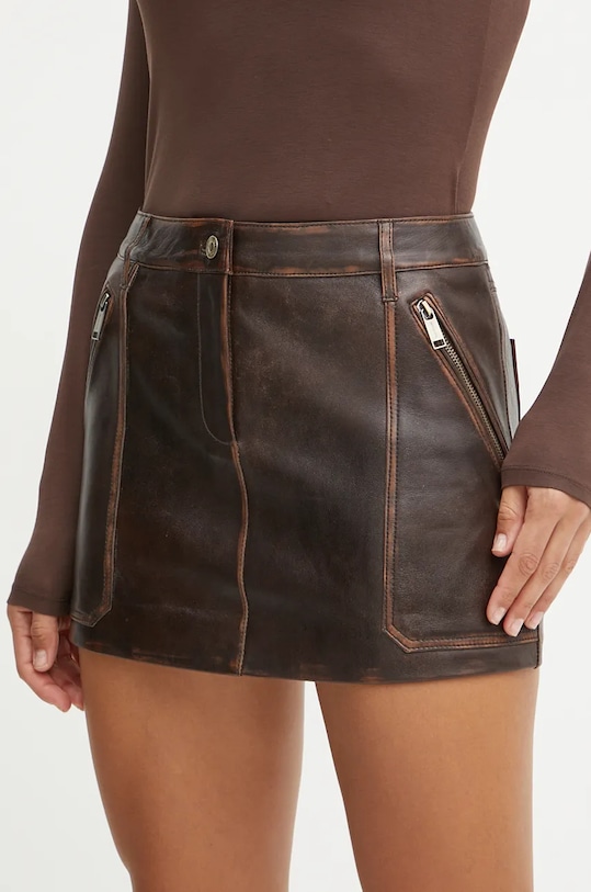 

Кожаная юбка Michael Michael Kors, коричневый