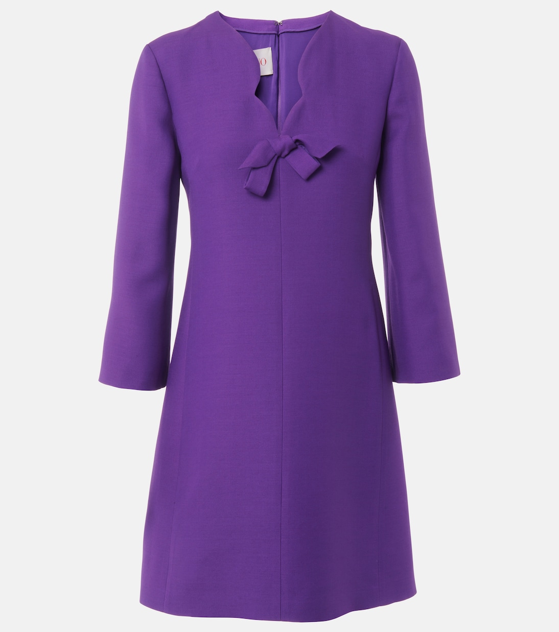 

Мини-платье Crepe Couture с фестончатым краем Valentino, Purple Orchid