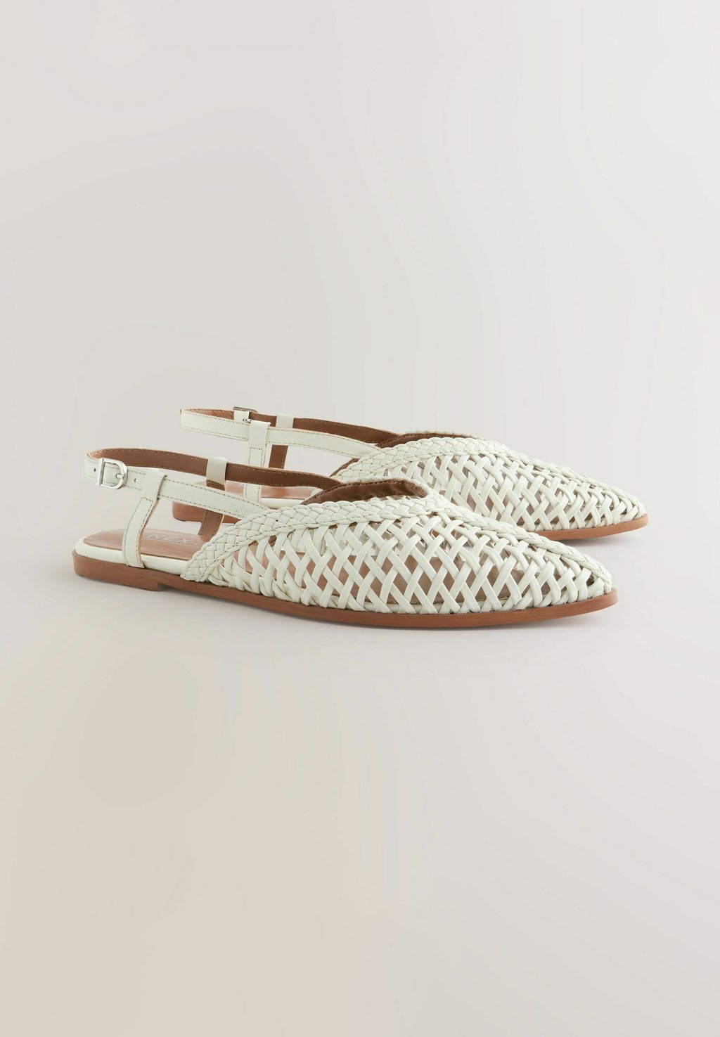 Туфли-лодочки с открытой пяткой REGULAR FIT-FOREVER COMFORT POINT TOW WEAVE Next, бежевый — фото 2