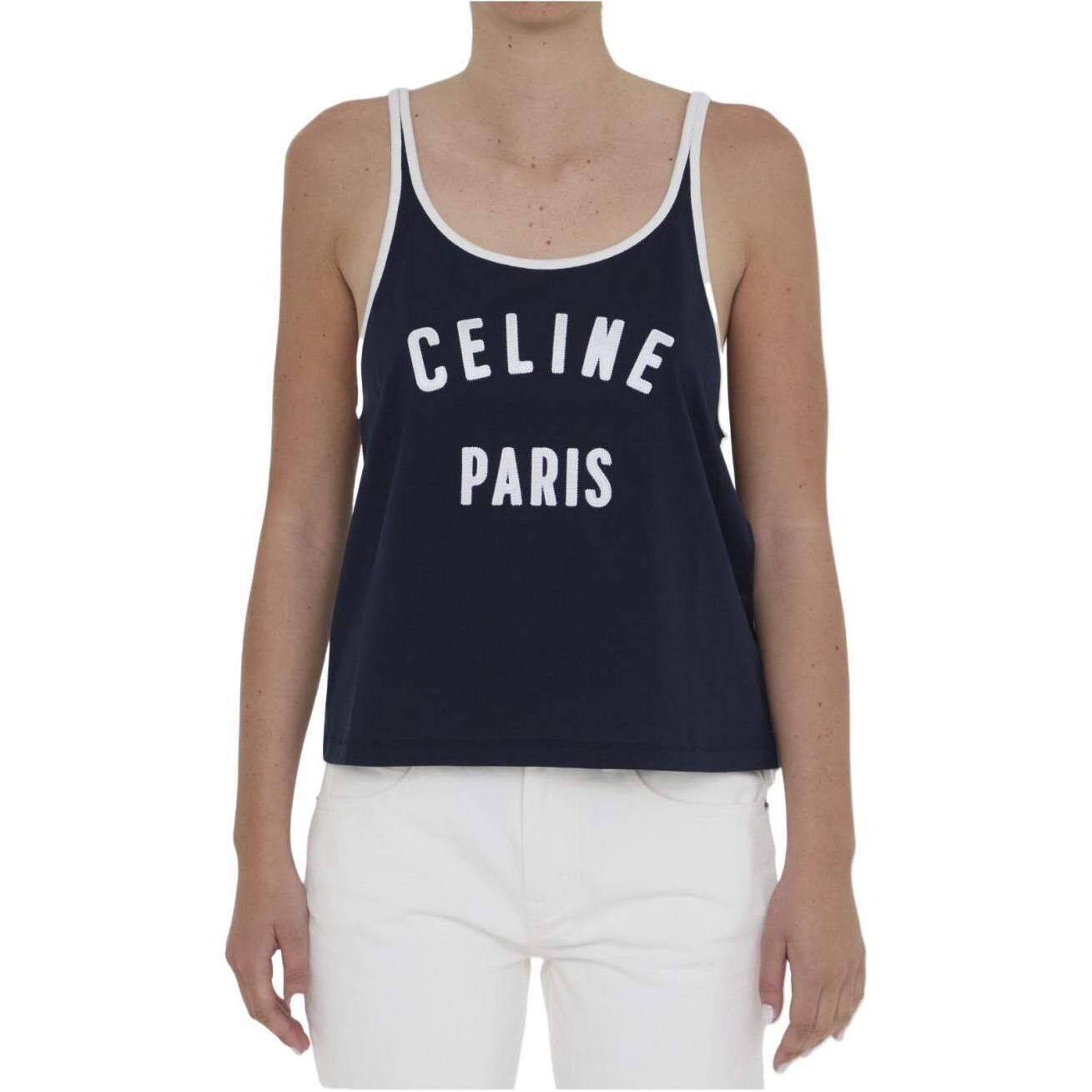 Майка Celine Paris с круглым вырезом, темно-синий — фото 3