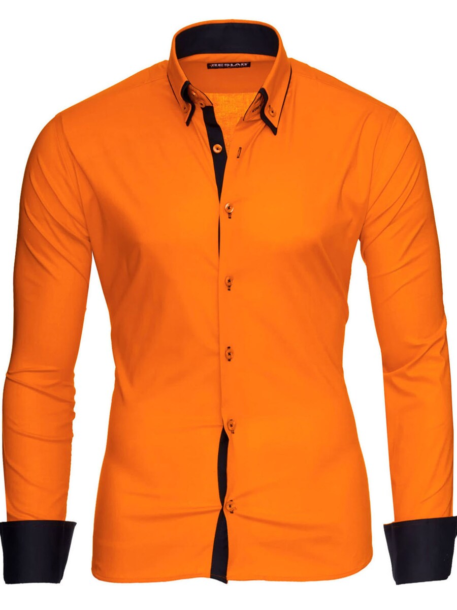 

Рубашка Slim Fit на пуговицах Reslad RS7050, оранжевый