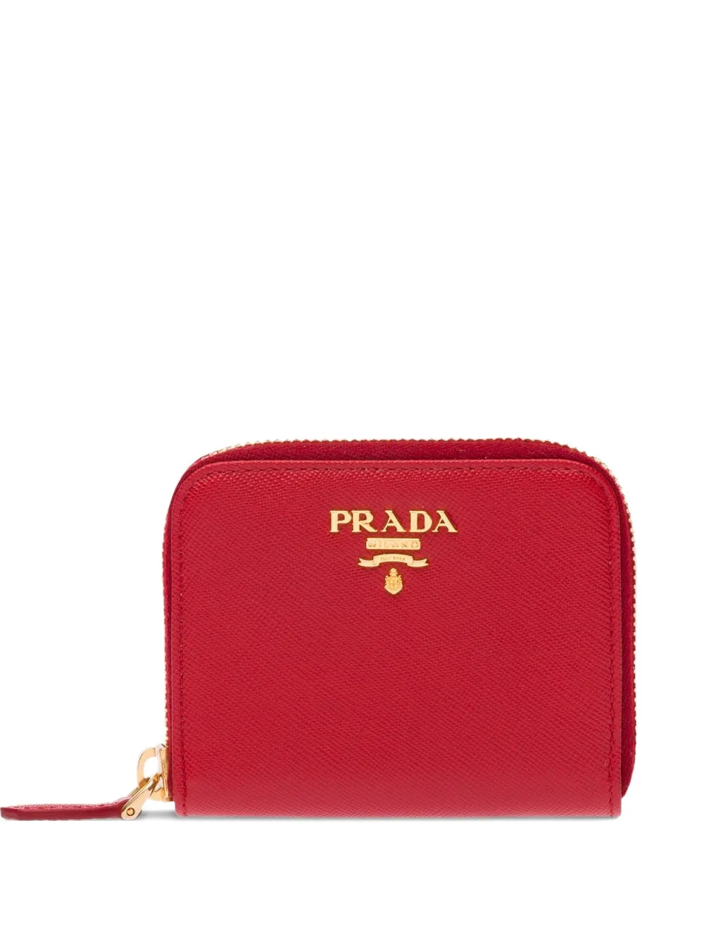 

Кошелек для монет из сафьяновой кожи Prada, красный