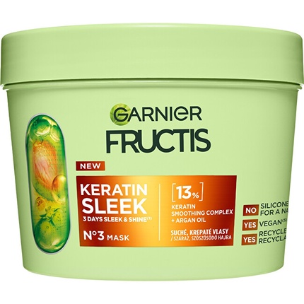 

Fructis Keratin Sleek Mask для сухих и вьющихся волос - 370 мл Garnier
