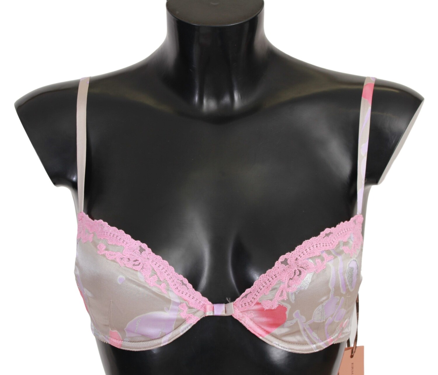 

Шикарный розовый кружевной шелковый бюстгальтер Push Up Ermanno Scervino