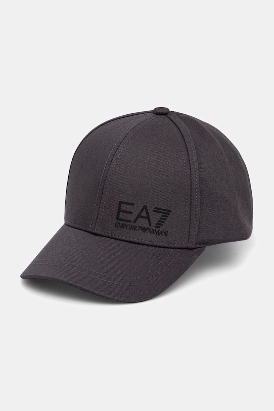

Хлопковая кепка с козырьком Ea7 Emporio Armani, серый