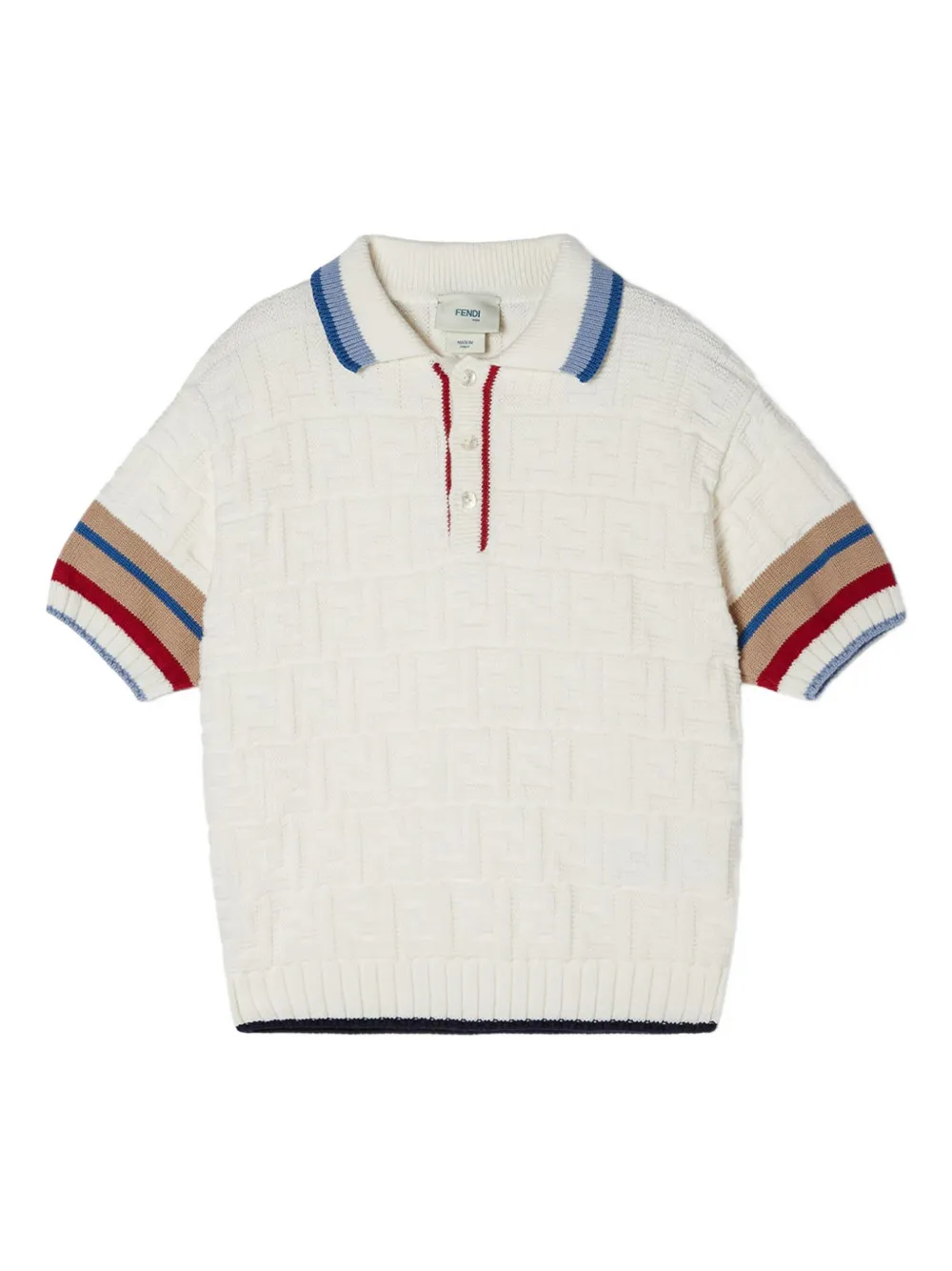 

Фактурная рубашка поло FENDI KIDS, белый