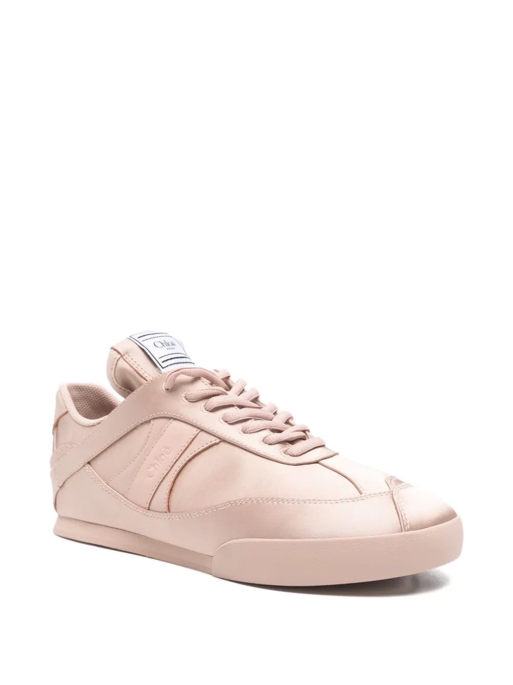 Атласные кроссовки Chloé Kick средней высоты, нейтральный — фото 2