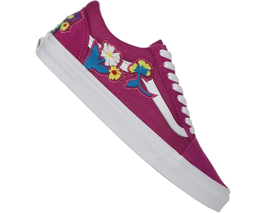 

Кроссовки Unisex Vans Old Skool Floral Chenille, цвет Fuchsia Red/True White