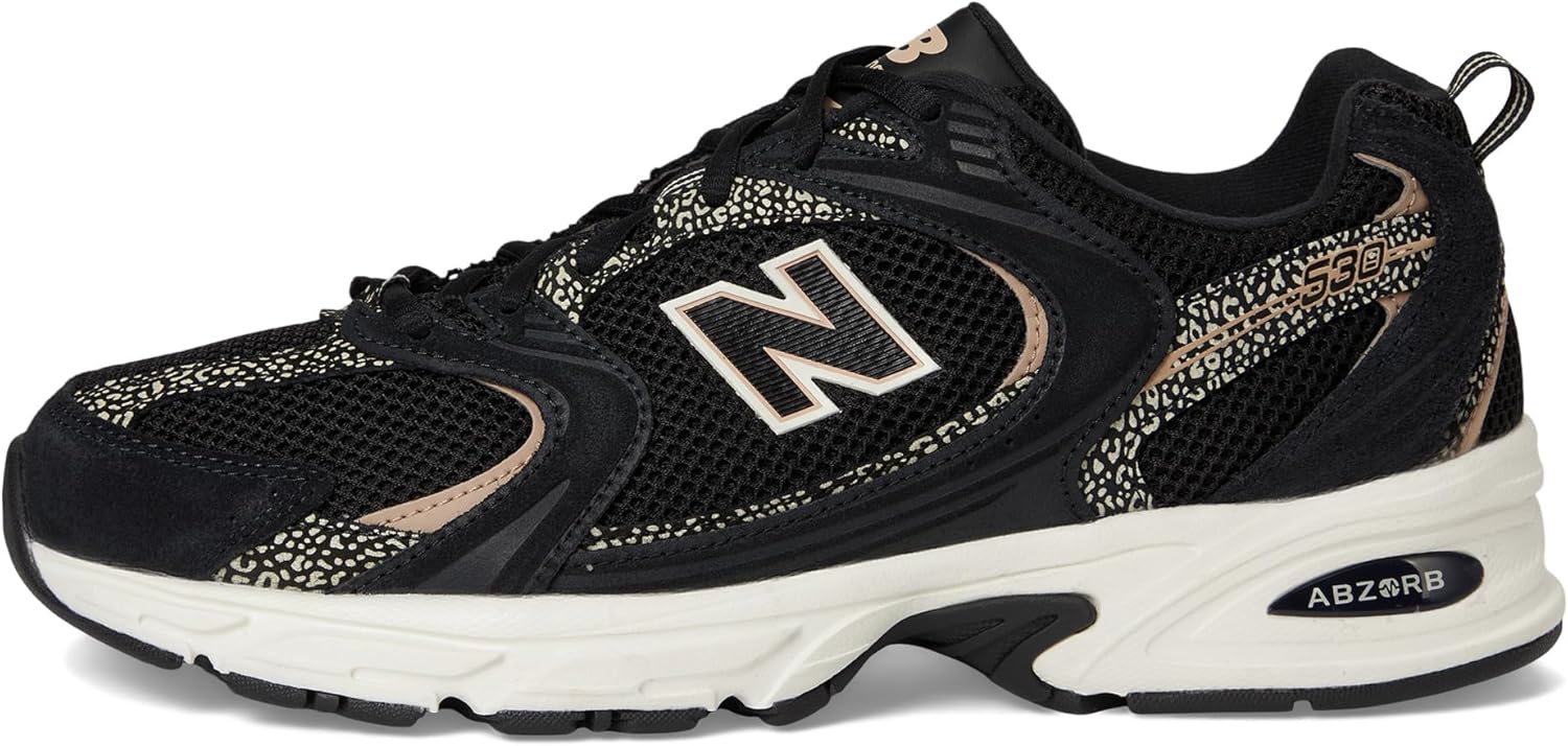 Мужские кроссовки New Balance 530 для ходьбы, черный/бежевый — фото 4