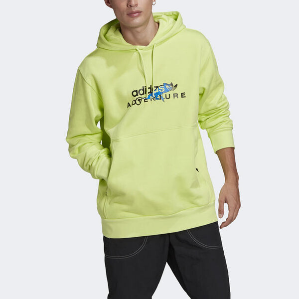 Толстовка originals adv logo hoody dragon printing sports yellow Adidas, желтый — фото 3