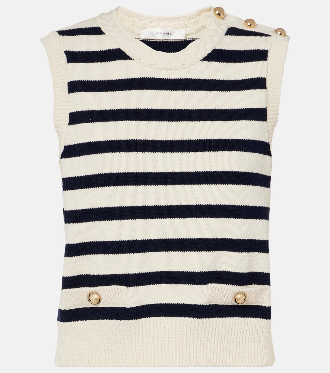 

Харбор вязаный жилет из хлопковой смеси Frame, Navy Multi