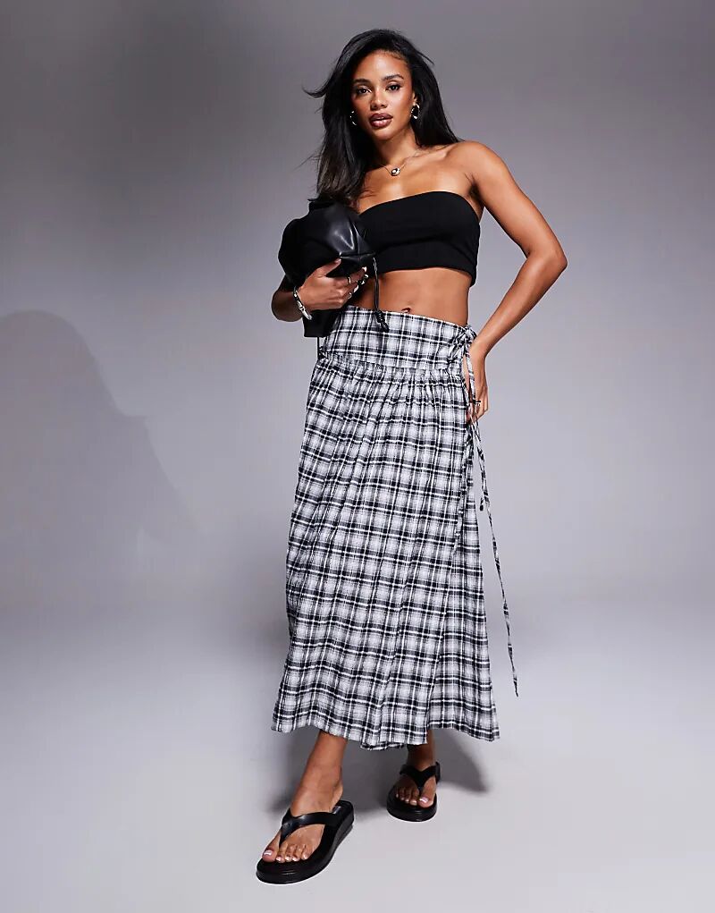 

Юбка-килт ASOS DESIGN с заниженной талией в клетку