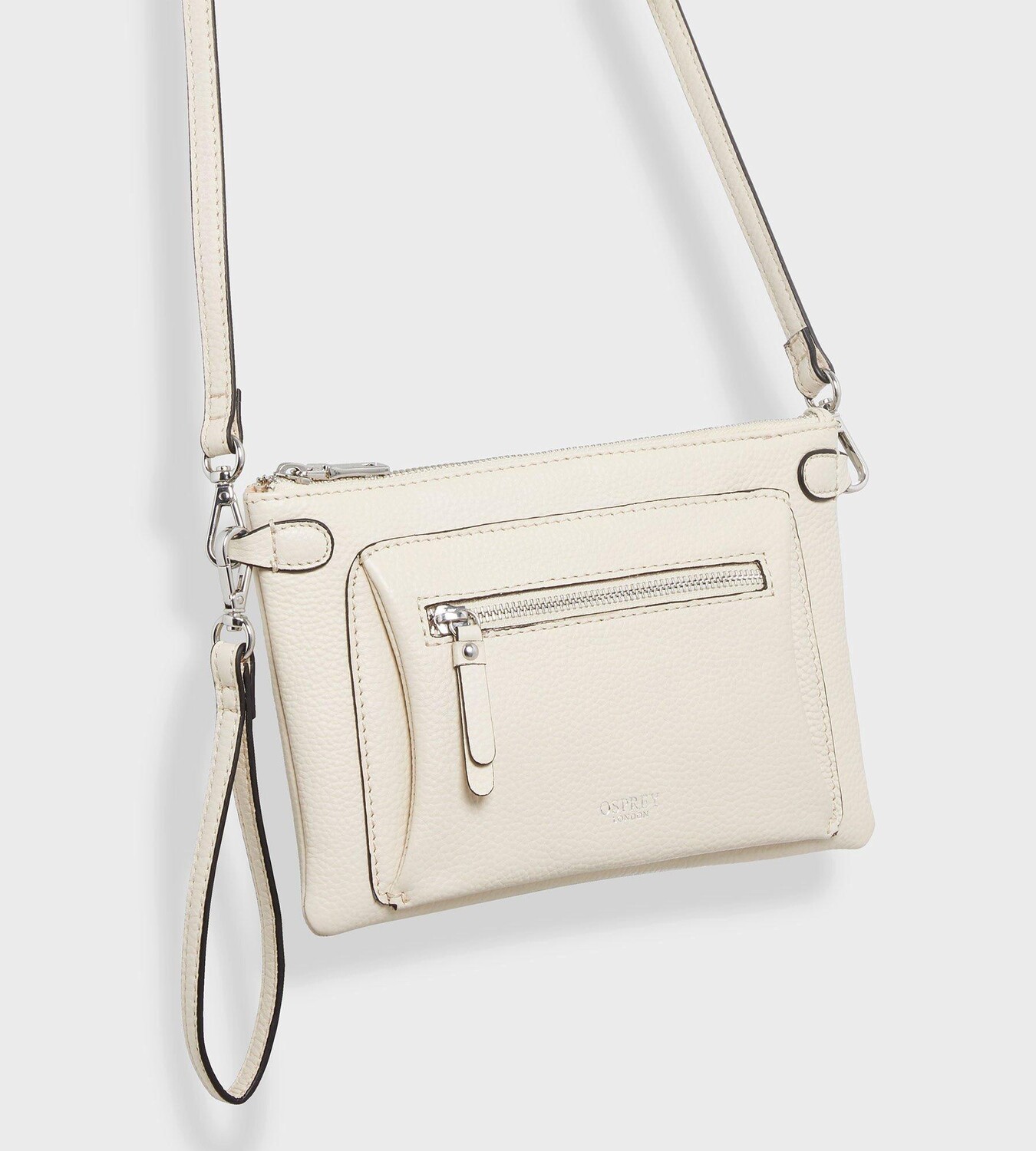 

Рубиновый кожаный клатч через плечо OSPREY LONDON, нюд