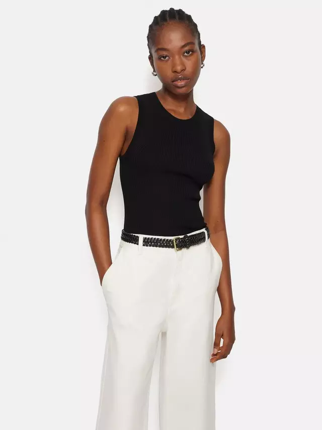 

Топ Jigsaw Rib Knit Tank, черный