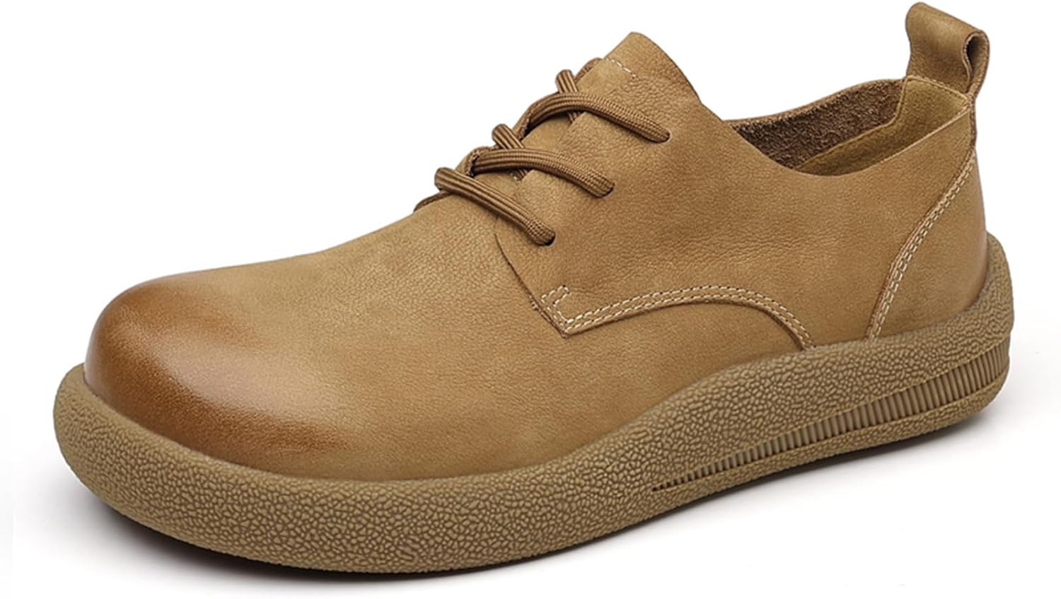 

Мужские кроссовки-оксфорды из натуральной кожи с круглым носком, модные, удобные, на шнуровке, с подошвой, предотвращающей скольжение, дышащие, легкие, на плоской подошве, повседневные, для прогулок, офиса, свадьбы и работы Nxnbhsl, Camel