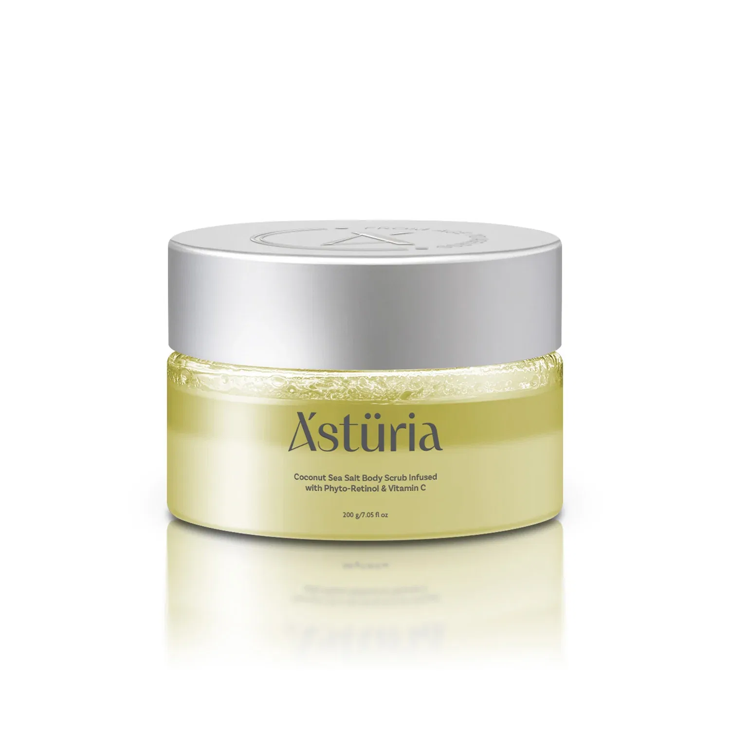 Скраб для тела с кокосовой морской солью, фиторетинолом и витамином С Asturia, 7.0 Oz