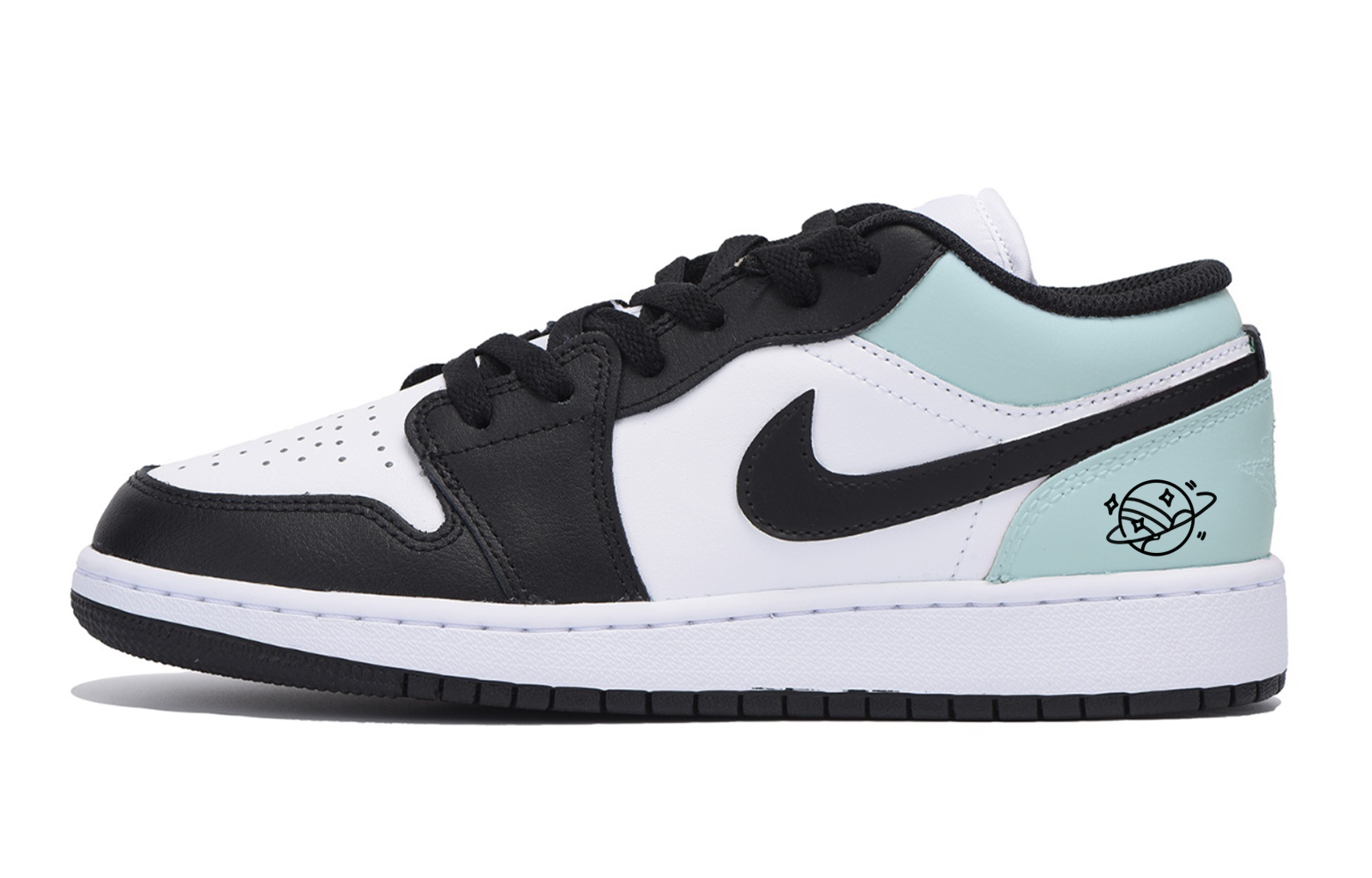 

Кроссовки Air Jordan 1 Vintage Basketball Shoes Men Low-top Black Tiffany, черный